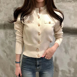 Phatbird Round Neck Button Knit Cardigan