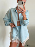 Phatbird Lace-Patchwork Shirt & Shorts Beach Set