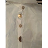 Phatbird puff sleeve shirt with pointed turn down collar - view 5