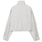 Phatbird polka dot cropped bomber jacket with high ribbed neck - view 2