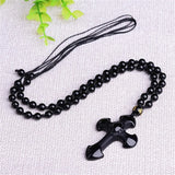 Phatbird Cross Pendant + Beads Necklace