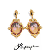 Phatbird Stainless Steel Oval Ballet Girl Drop Earrings