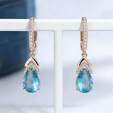 Phatbird Blue Stone Long Dangle Earrings