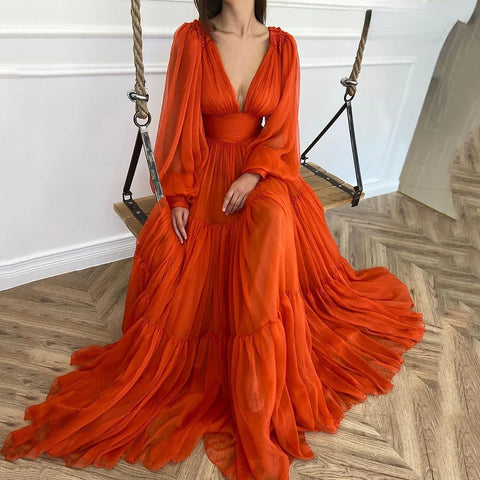 Tulle Princess V-Neck Gown