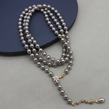 Grey glass bead necklace