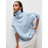 Phatbird Velvet-Touch Ruched Mock Neck Sweater