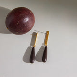 Phatbird Long Wooden Water Drop Earrings