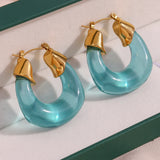 Chunky Acrylic Resin Hoop Earrings