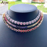 Round Heart Shaped Colourful Necklace
