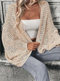 Phatbird batwing open front knit cardigan in a fine hollow-out knit - view 5