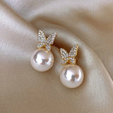Luxury Zircon Pearl Earrings
