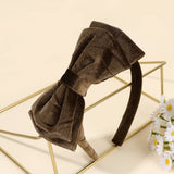 Double-Layer Velvet Bow Headband