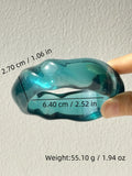 Phatbird Blue Twisted Irregular Square Round Summer Resin Bracelet