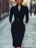 Phatbird Belted Knee-Length Pencil Dress