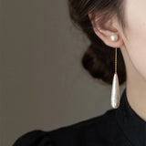 Phatbird Elegant Water Drop Imitation long pearl Earrings