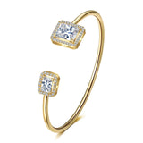 Phatbird Gold Open Cuff Bangle with Emerald & Teardrop Zirconia