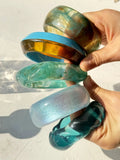 Phatbird Blue Twisted Irregular Square Round Summer Resin Bracelet
