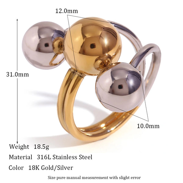 Phatbird Two Tone Stainless Steel Band Ring