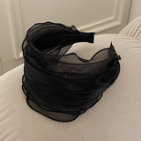 Phatbird Luxury Mesh Pleated Wide-Brimmed Headband