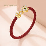 Phatbird Moonlight Cheetah Braided Leather Bracelet