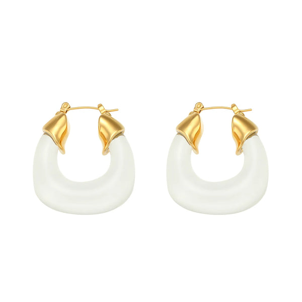 Chunky Acrylic Resin Hoop Earrings