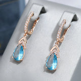 Phatbird Blue Stone Long Dangle Earrings