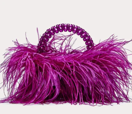Phatbird Pearl Bead Bag With Feather Fur