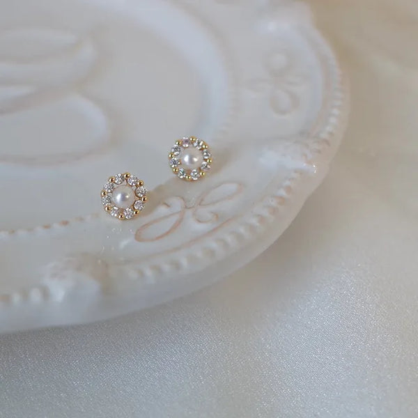 Luxury Zircon Pearl Earrings