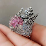 Phatbird Multicolor Zirconia Bird Statement Ring