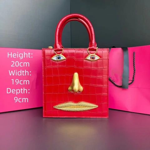 Phatbird Red Smiling Face Crossbody Bag