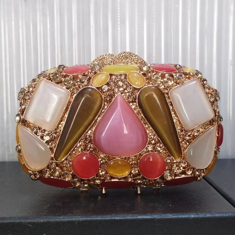 Phatbird Big Rhinestone Gem Clutch Purse