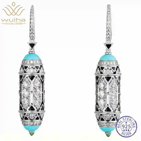 Phatbird Vintage Sterling Silver Turquoise Drop Earrings