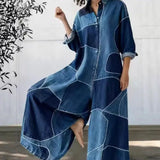 Phatbird Striped Denim-Look Wide-Leg Jumpsuit