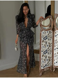 Phatbird Organza Floral Puff-Sleeve Maxi Gown