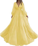 Tulle Princess V-Neck Gown