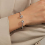 Phatbird Gold Open Cuff Bangle with Emerald & Teardrop Zirconia