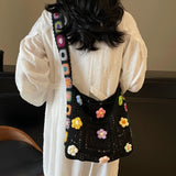 Phatbird Floral Crochet Boho Tote Bag