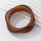 Phatbird Coffee Resin Geometric Wide Cuff Bangle