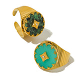 Phatbird Vintage Gold Plated Stainless Steel Ring
