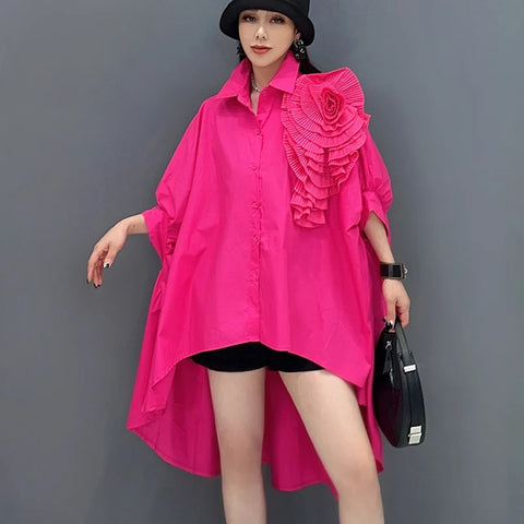 Oversize Hi-Lo Statement Loose Fit Shirt