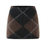Phatbird Plaid Turtleneck Knit Top & Skirt