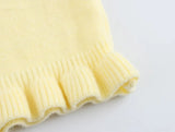 PHATBIRD Women Fall Elegant Knit Cardigan Yellow Petal Sleeve Sweater 2025 Autumn Fashion Versatile