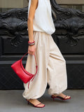 Phatbird cotton lantern wide leg trousers with elasticated waist - view 9
