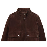 Phatbird brown padded jacket with oversized pockets and high funnel neck - view 5
