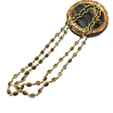 Retro Green Double-Sided Resin Necklace