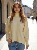 Phatbird Velvet-Touch Ruched Mock Neck Sweater