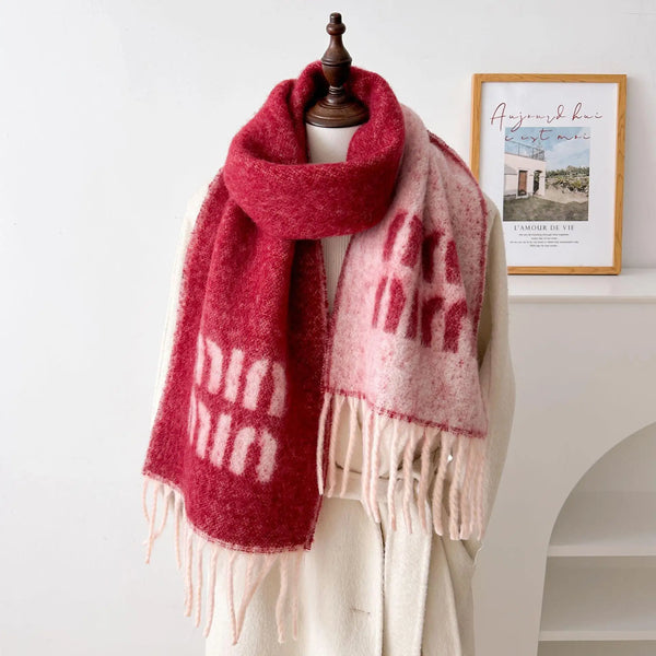 Phatbird Reversible Wool Blend Tassel Scarf