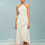 Phatbird Lilac Lotus Ruffle Maxi Dress