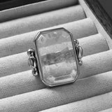 Square Natural Stone Crystal Ring