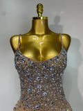 Rhinestone Mesh Sheath Gown